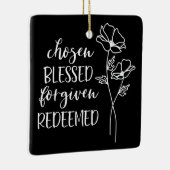 Ornement En Céramique Choisi béni pardonné racheté en blanc (Droite)
