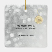 Ornement En Céramique Chouette De Noël Avec Branches Et Boules (Dos)