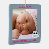 Ornement En Céramique Chouettes d'hiver (Droite)