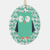 Ornement En Céramique Chouettes lunaires turquoises (Droite)