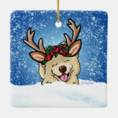 Ornement en céramique Chow Reindeer (Dos)