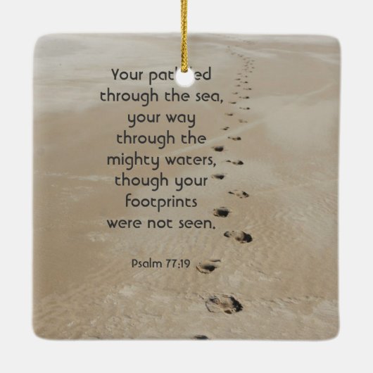 Ornement En Céramique Christian Scripture Keepsake Footprints in Sand (Dos)