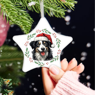 Ornement En Céramique Christmas Australian Shepherd Personnalisé