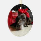 Ornement En Céramique Christmas german shorthred pointer (Droite)