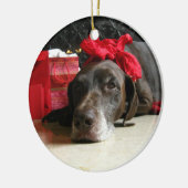 Ornement En Céramique Christmas german shorthred pointer (Gauche)