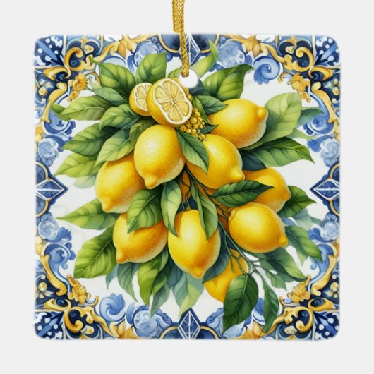 Ornement En Céramique Christmas Italian Lemons Ornament (Devant)