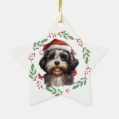 Ornement En Céramique Christmas mignon Chih Tzu Chien Personnalisé (Dos)