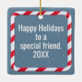 Ornement En Céramique Christmas Polar Bear and Penguin On a Glacier (Dos)