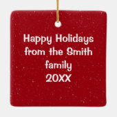 Ornement En Céramique Christmas Snowman In Hot Cocoa (Dos)