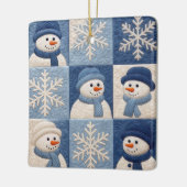 Ornement En Céramique Christmas Snowmen and Snowflakes Quilt Pattern (Gauche)
