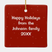 Ornement En Céramique Christmas Weimaraner Dog With Red Bow (Dos)