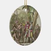 Ornement En Céramique Christophe Colomb (1451-1506) avec Ameri indigène (Droite)