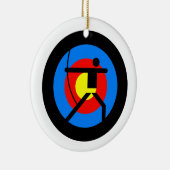 Ornement En Céramique Cible et Archer de tir à l'arc (Droite)