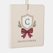 Ornement En Céramique Cimier de monogramme personnalisé Noël (Droite)