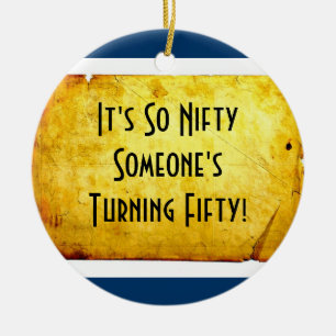 Ornement En Céramique cinquantième Anniversaire astucieux à l'ornement