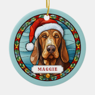 Ornement en céramique circulaire Chien Bloodhound