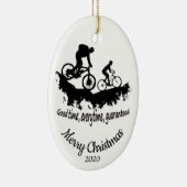 Ornement En Céramique Citation VTT de Noël sur mesure (Droite)