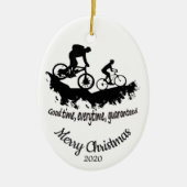 Ornement En Céramique Citation VTT de Noël sur mesure (Devant)