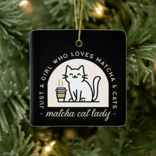 Ornement En Céramique Citations drôles de matcha et amateurs de chats es