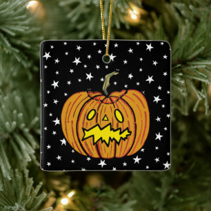 Ornement En Céramique Citrouille personnalisé Halloween Hanging Ornament