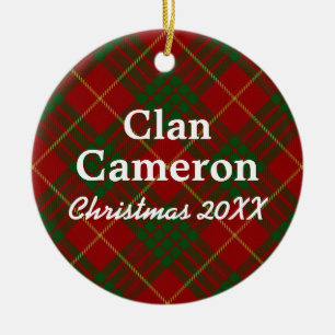 Ornement En Céramique Clan Cameron Scottish Tartan