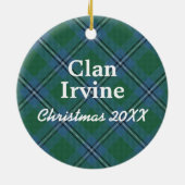 Ornement En Céramique Clan Irvine Scottish Tartan (Dos)