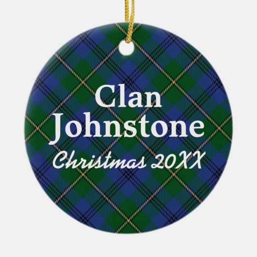 Ornement En Céramique Clan Johnstone Scottish Tartan (Devant)