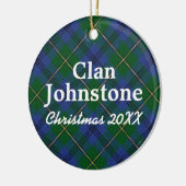 Ornement En Céramique Clan Johnstone Scottish Tartan (Gauche)