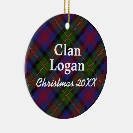 Ornement En Céramique Clan Logan Scottish Tartan (Droite)