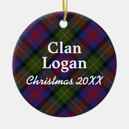 Ornement En Céramique Clan Logan Scottish Tartan (Devant)