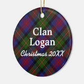 Ornement En Céramique Clan Logan Scottish Tartan (Gauche)