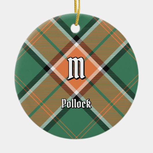 Ornement en céramique Clan Pollock Tartan (Devant)