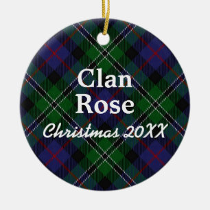 Ornement En Céramique Clan Rose Scottish Chasse Tartan
