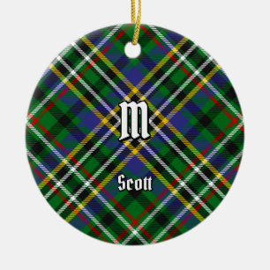 Ornement en céramique Clan Scott Green Tartan
