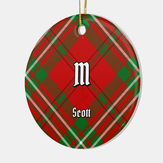 Ornement en céramique Clan Scott Red Tartan (Gauche)