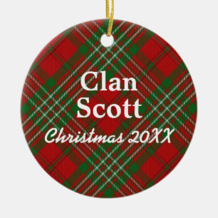 Ornement En Céramique Clan Scott Scottish Tartan