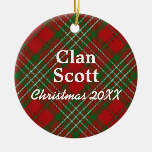Ornement En Céramique Clan Scott Scottish Tartan (Devant)
