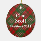 Ornement En Céramique Clan Scott Scottish Tartan (Gauche)