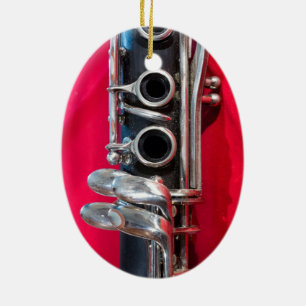 Ornement En Céramique Clarinet en rouge