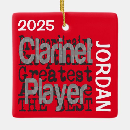 Ornement En Céramique Clarinet Player Extraordinaire PERSONNALISÉ (Devant)