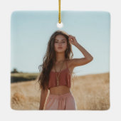 Ornement En Céramique Classe de 2025 Custom Photo Graduation Keepsaké (Dos)