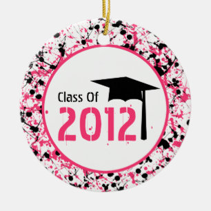 Ornement En Céramique Classe d'obtention du diplôme de 2012 roses et