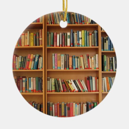 Ornement En Céramique Classic book shelf pattern (Devant)
