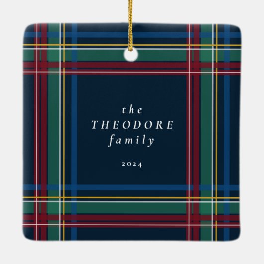 Ornement En Céramique Classic Noël plaid un jour férié photo (Dos)