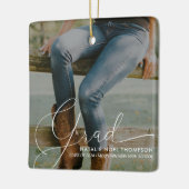 Ornement En Céramique Classic Script Photo Moderne Cool Graduation Party (Gauche)