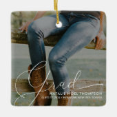 Ornement En Céramique Classic Script Photo Moderne Cool Graduation Party (Devant)