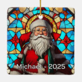 Ornement En Céramique Classic Stained Glass Santa (Dos)