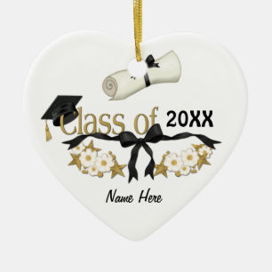 Ornement En Céramique Classy Graduation Floral