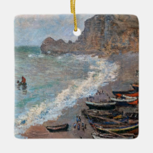 Ornement En Céramique Claude Monet - La plage d'Etretat