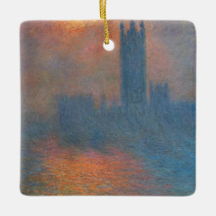 Ornement En Céramique Claude Monet - Les Chambres du Parlement Londres